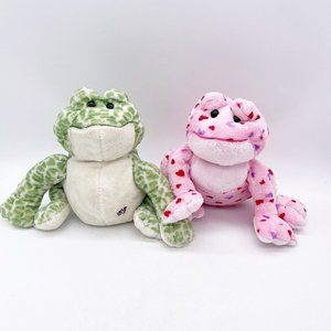 Ganz Webkinz Plush Story Frog Lot 2 Spotted Frog HM142 Love Frog HM144 No Codes